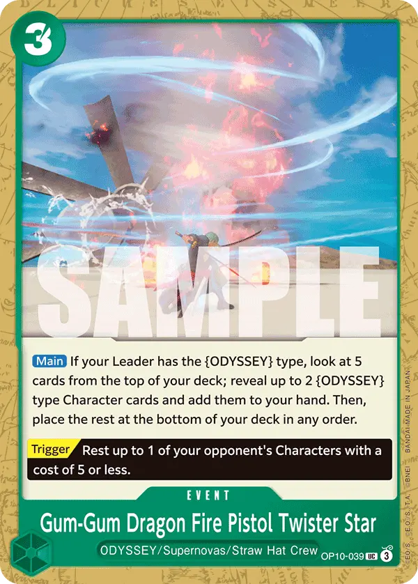 Immagine carta Gum-gum Dragon Fire Pistol Twister Star